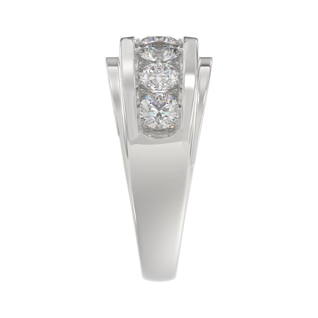 14K WHITE GOLD 2.00CT ROUND DIAMOND MEN'S BAND