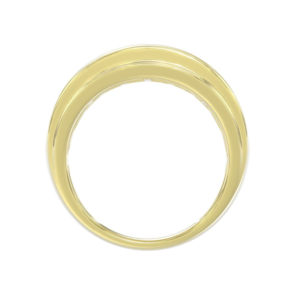 14K YELLOW GOLD 3.00CT ROUND DIAMOND MEN'S BAND