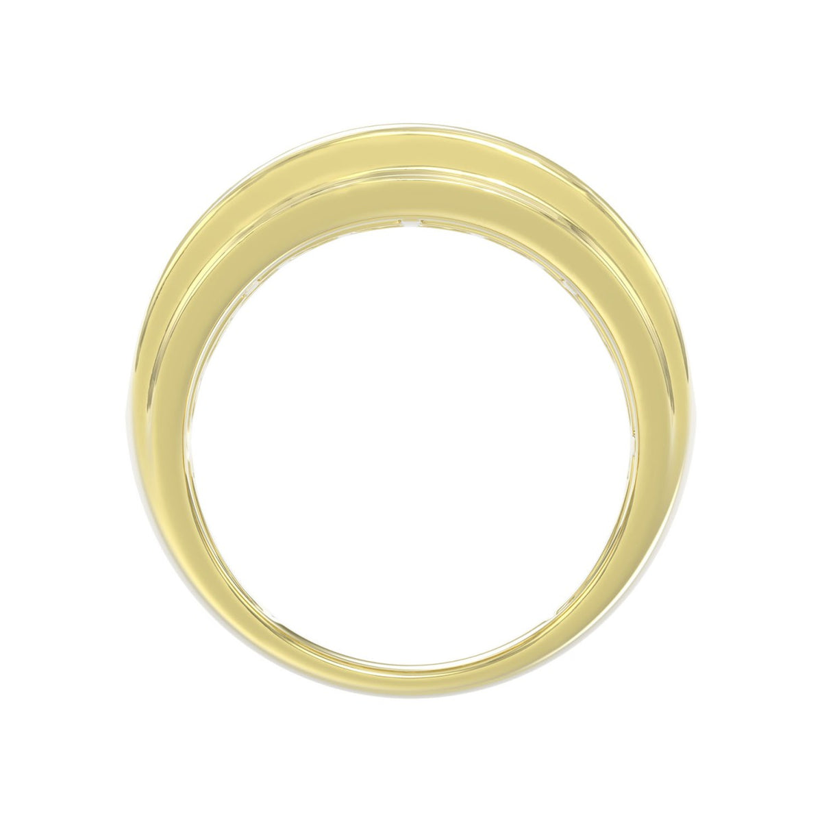 14K YELLOW GOLD 3.00CT ROUND DIAMOND MEN'S BAND