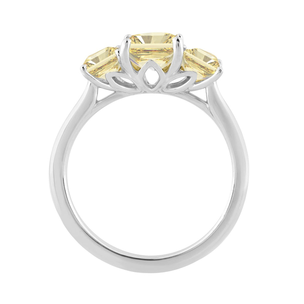 14K WHITE GOLD 2 1/2CT YELLOW RADIANT DIAMOND LADIES RING (CENTER STONE YELLOW RADIANT DIAMOND 1 1/2CT)