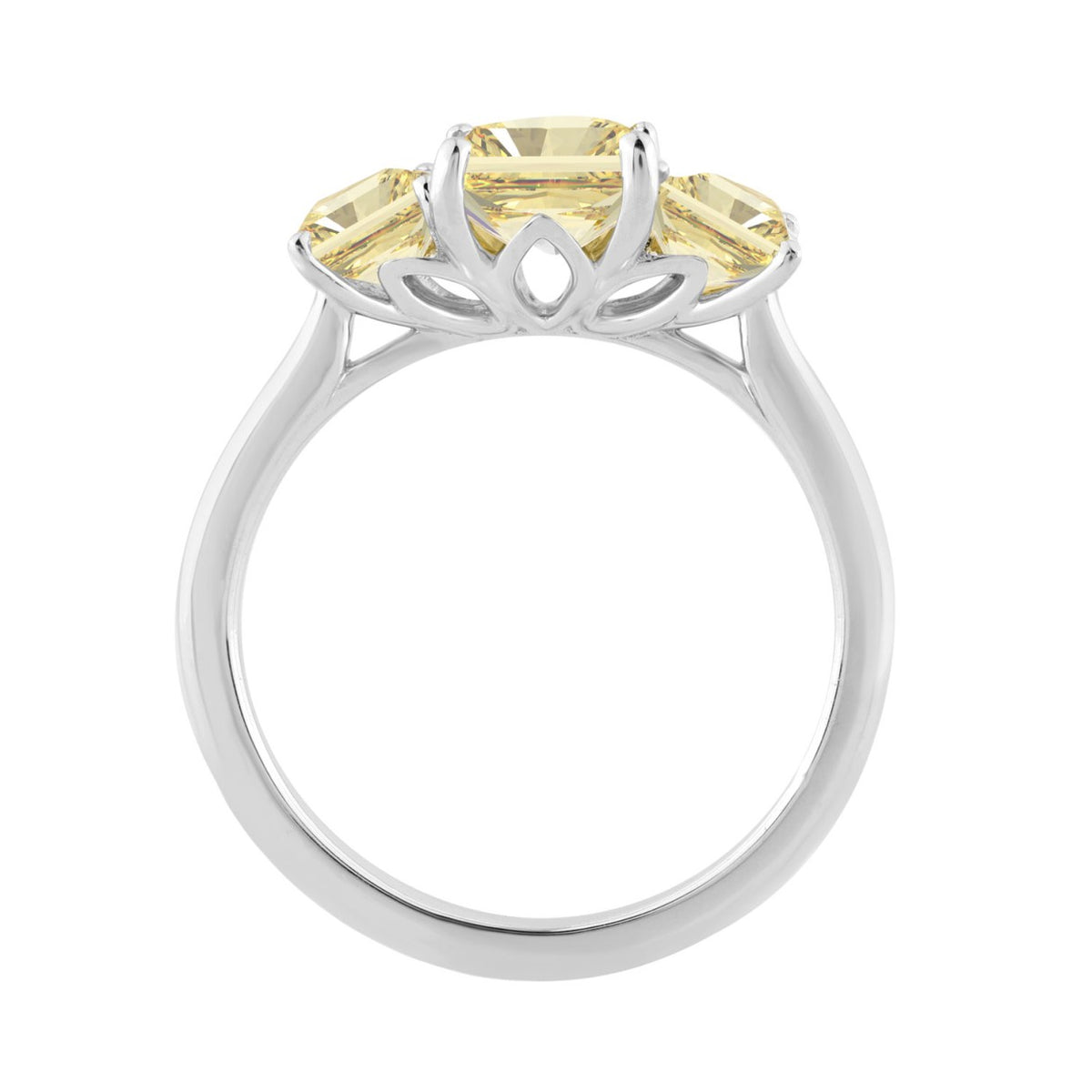 14K WHITE GOLD 2 1/2CT YELLOW RADIANT DIAMOND LADIES RING (CENTER STONE YELLOW RADIANT DIAMOND 1 1/2CT)