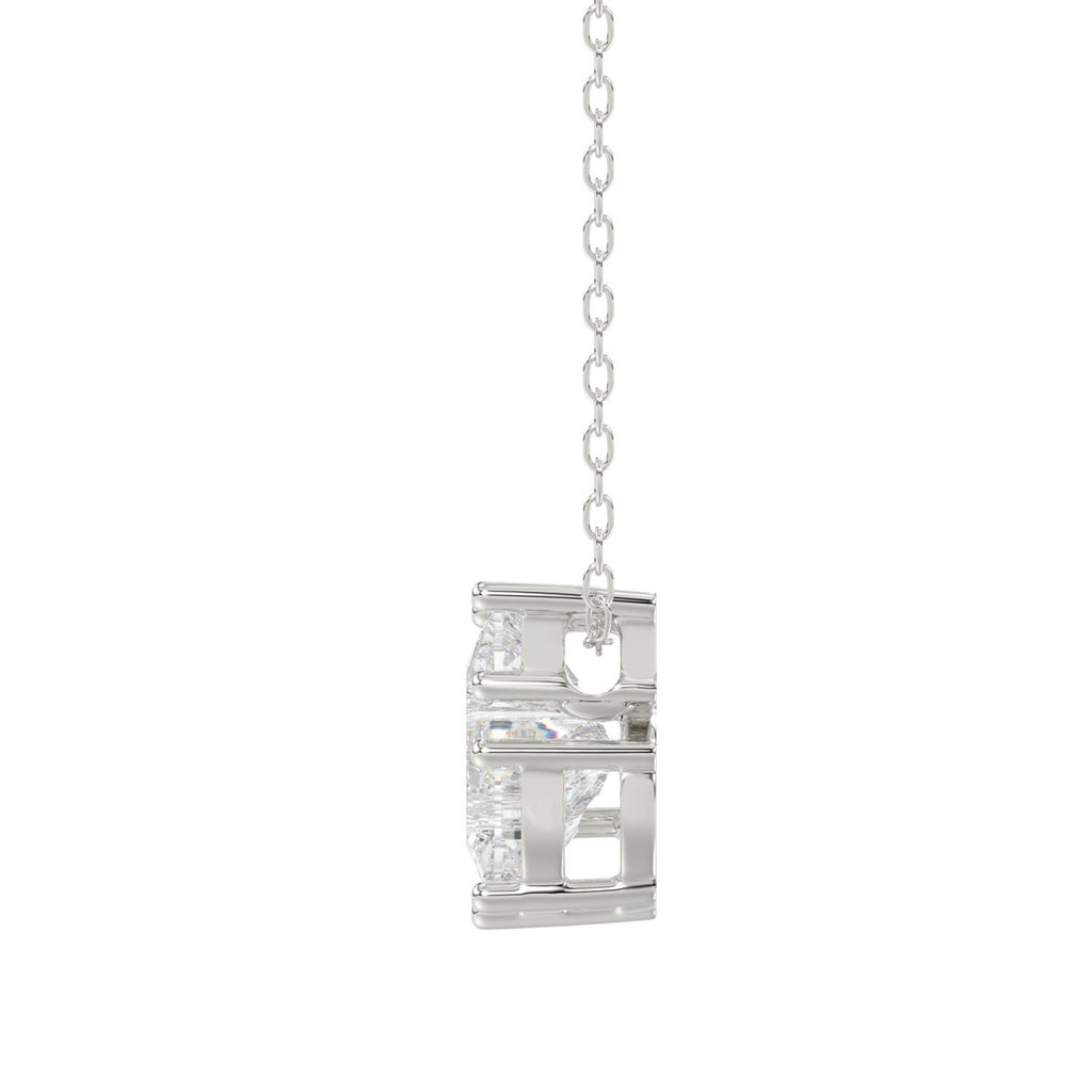 14K WHITE GOLD 1 3/4CT FANCY CUT ALPHABET DIAMOND LADIES PENDANT WITH CHAIN