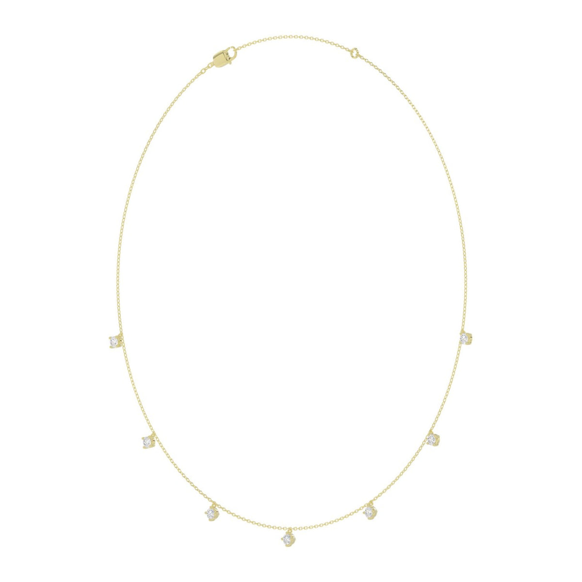 10K YELLOW GOLD 1.00CT ROUND DIAMOND LADIES NECKLACE