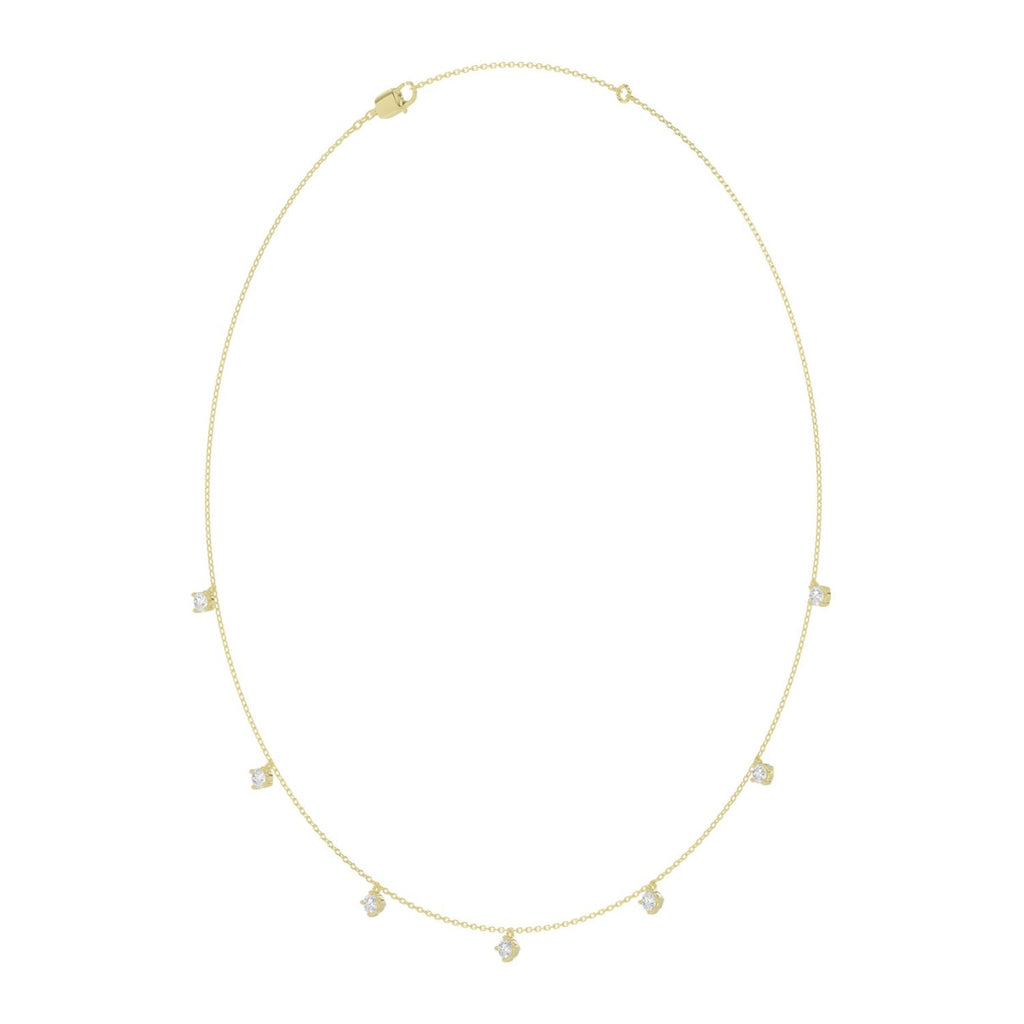 10K YELLOW GOLD 1.00CT ROUND DIAMOND LADIES NECKLACE
