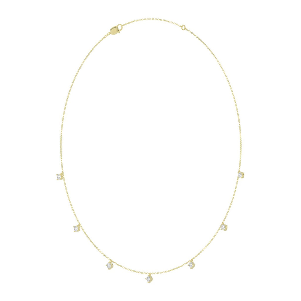 10K YELLOW GOLD 1.00CT ROUND DIAMOND LADIES NECKLACE