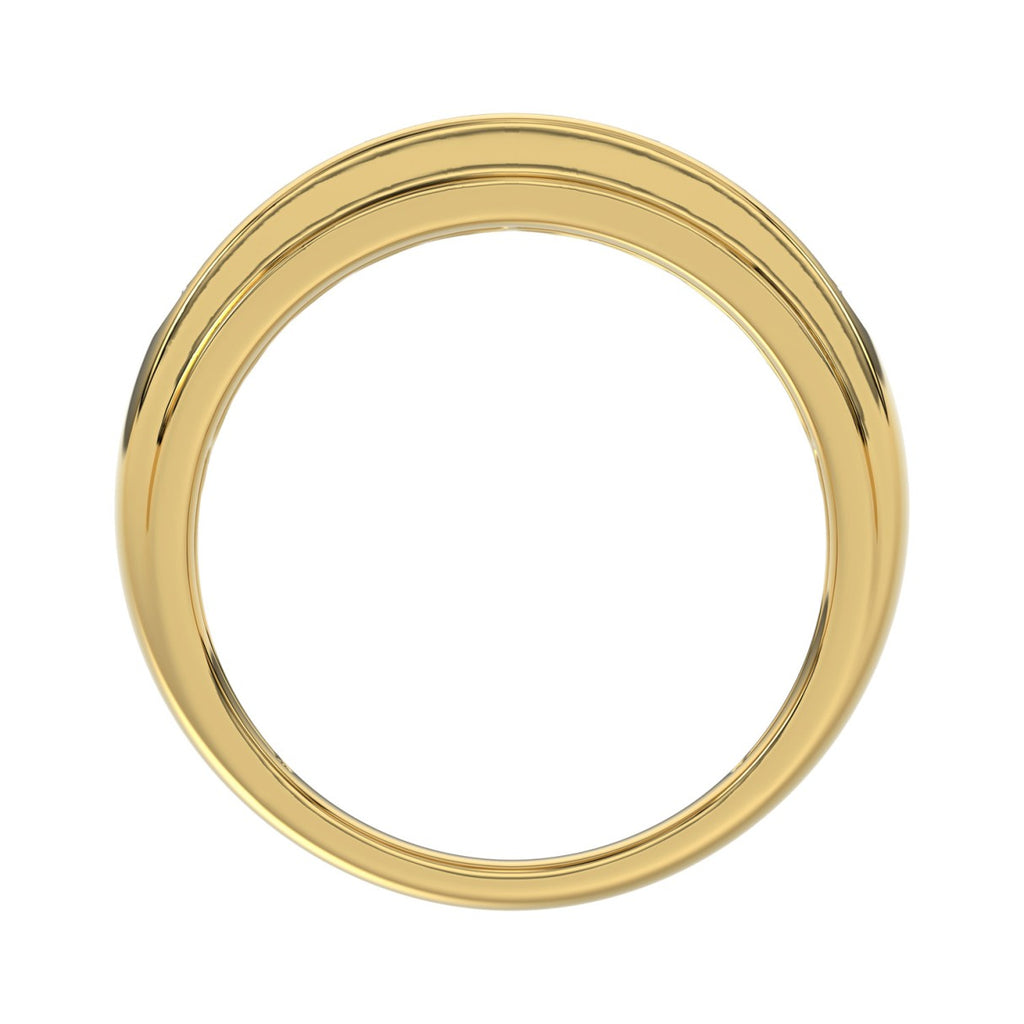 14K YELLOW GOLD 1.00CT ROUND DIAMOND MEN'S BAND