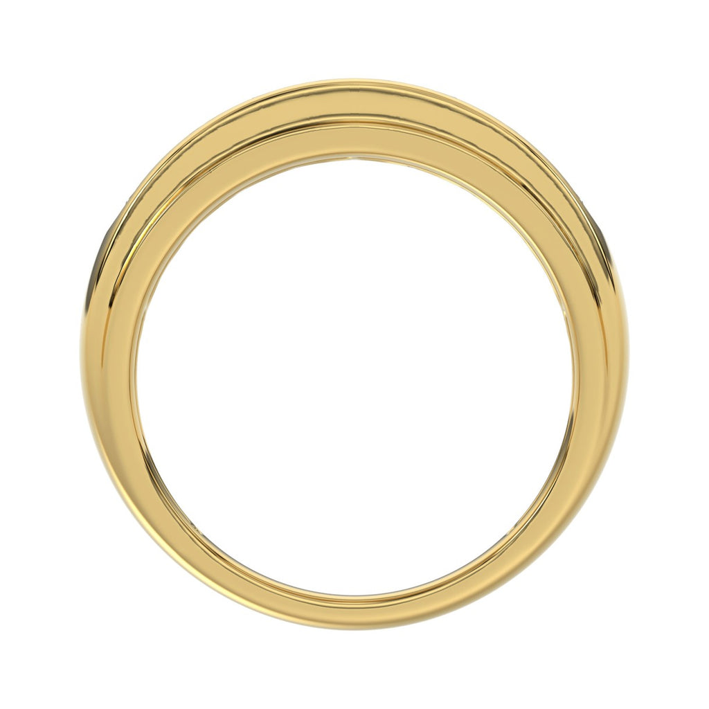 14K YELLOW GOLD 1.00CT ROUND DIAMOND MEN'S BAND