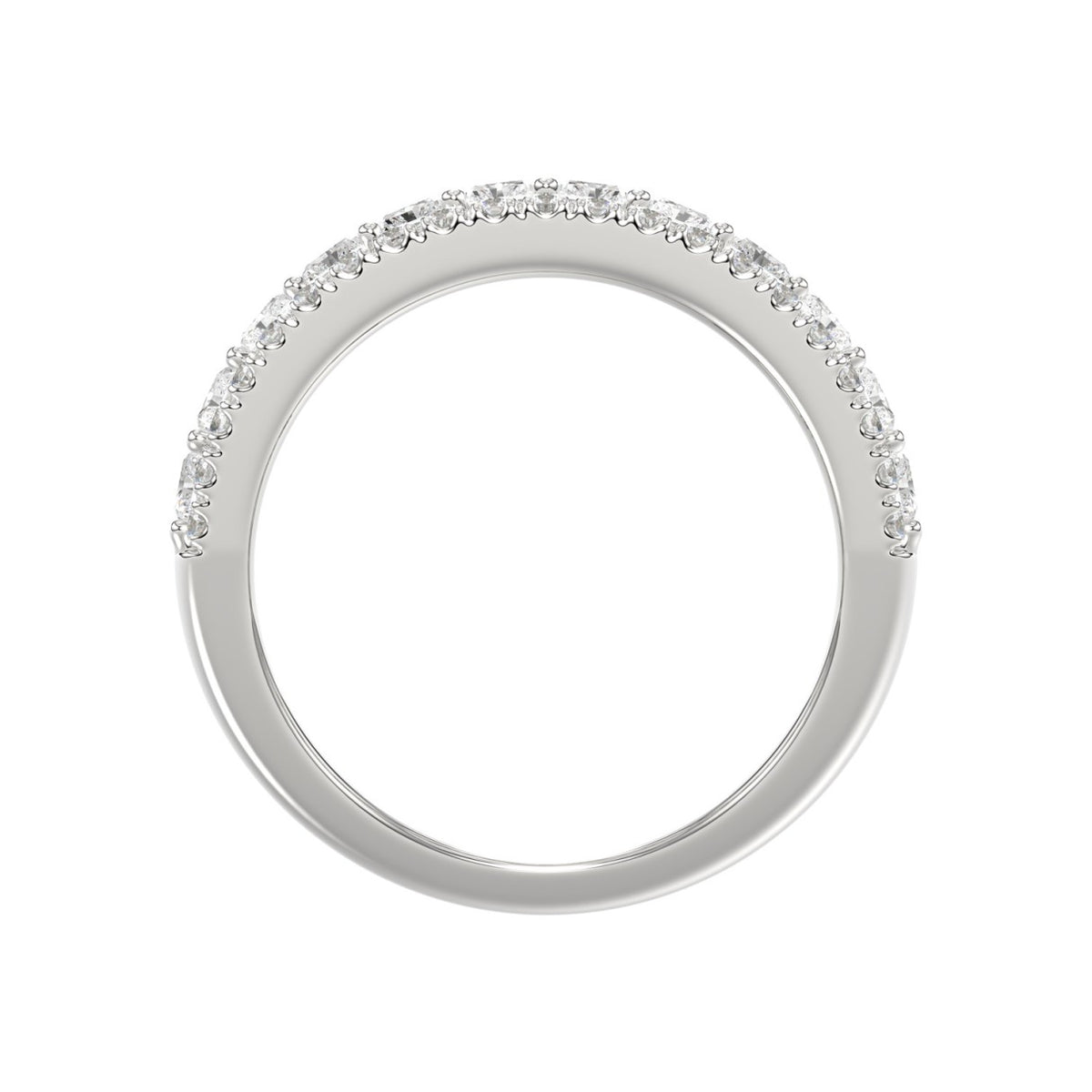 Ladies 14K White Gold Ladies Band 2 1/4CT Featuring Round &amp; Radiant Cut Diamonds