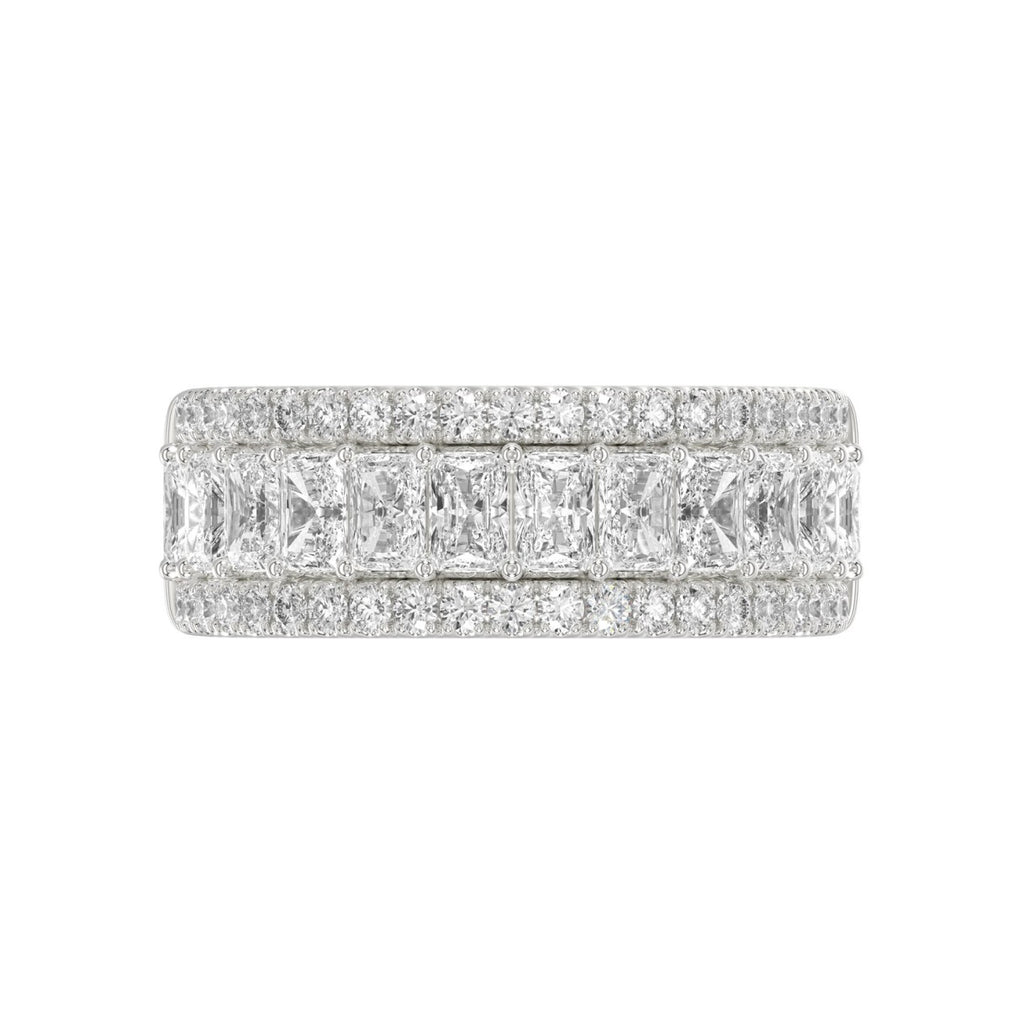 Ladies 14K White Gold Ladies Band 2 1/4CT Featuring Round &amp; Radiant Cut Diamonds