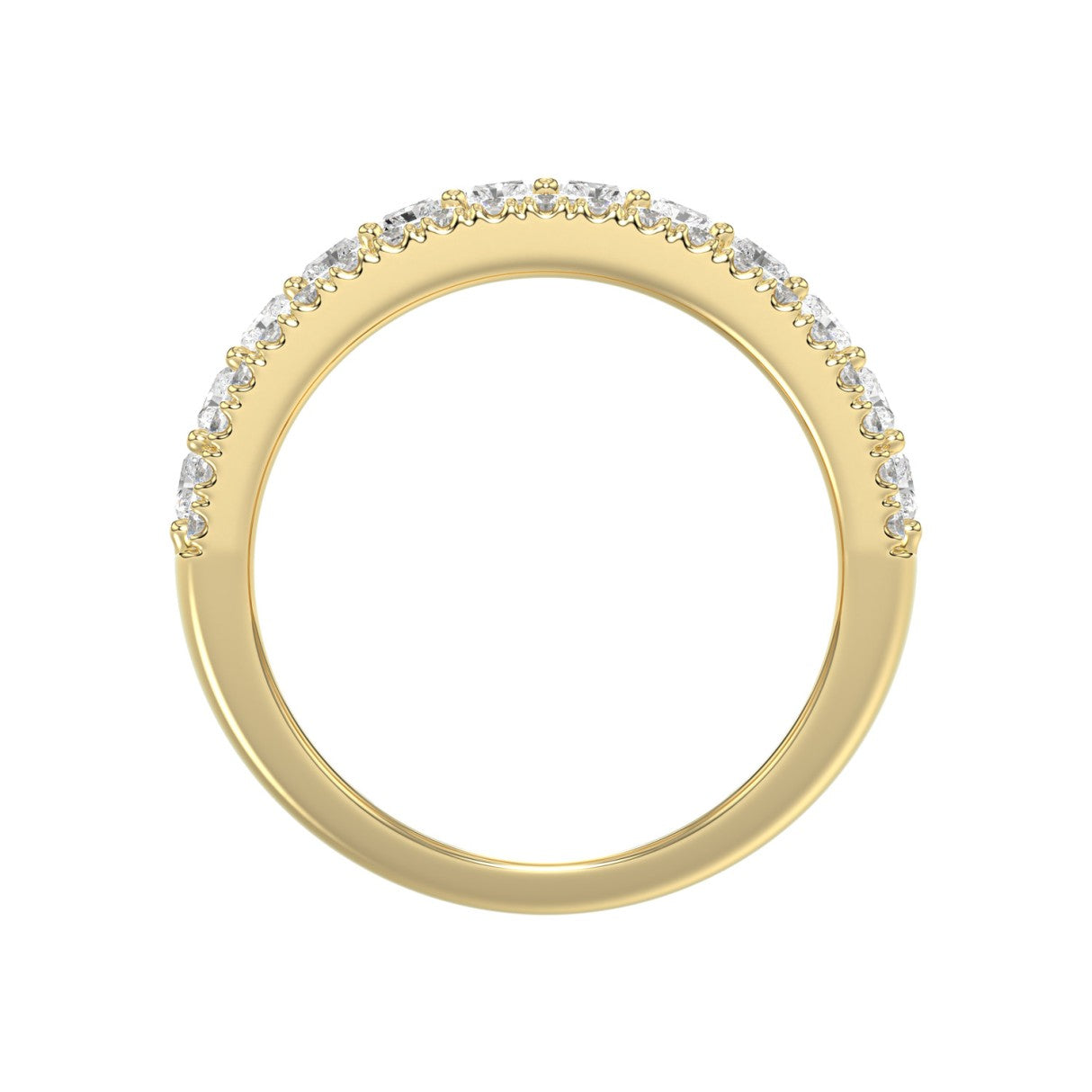 Ladies 14K Yellow Gold Ladies Band 2 1/4CT Featuring Round &amp; Radiant Cut Diamonds