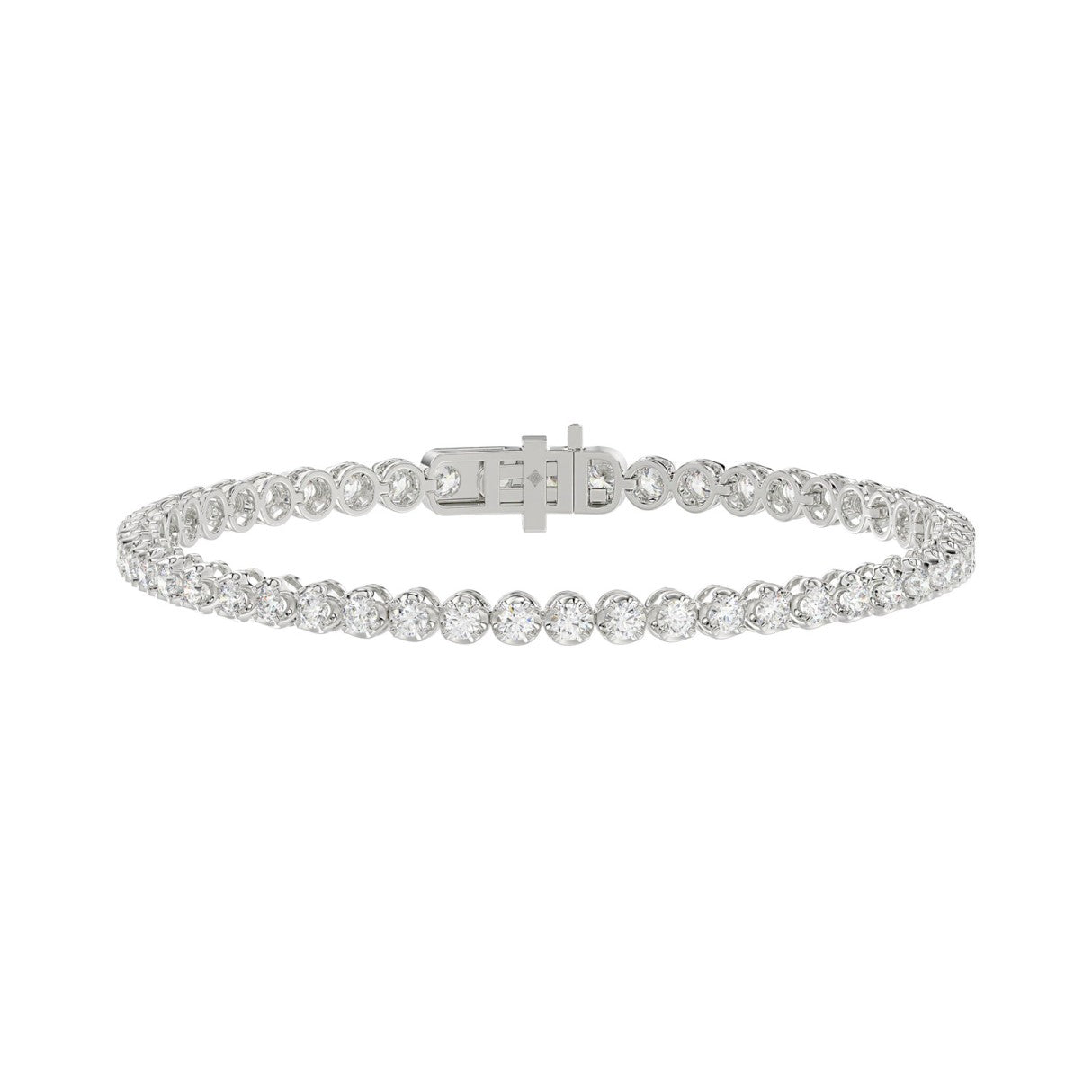 10K WHITE GOLD 5.00CT ROUND DIAMOND LADIES BRACELET
