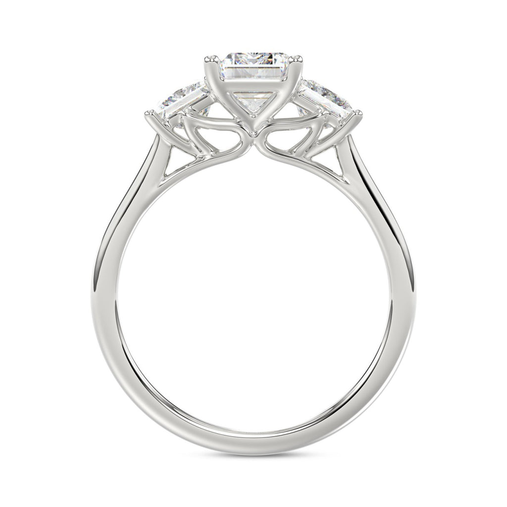 14K WHITE GOLD 2 5/8CT EMERALD/PRINCESS DIAMOND LADIES RING (CENTER STONE EMERALD DIAMOND 1 1/2CT)