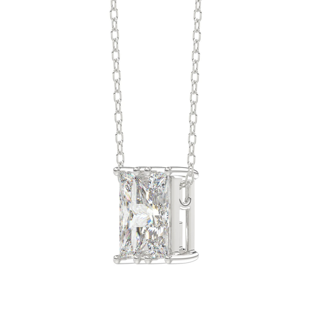 10K White Gold Diamond Initial “H” Pendant 1 1/3CT Fancy Cut Ladies Alphabet Charm with Chain