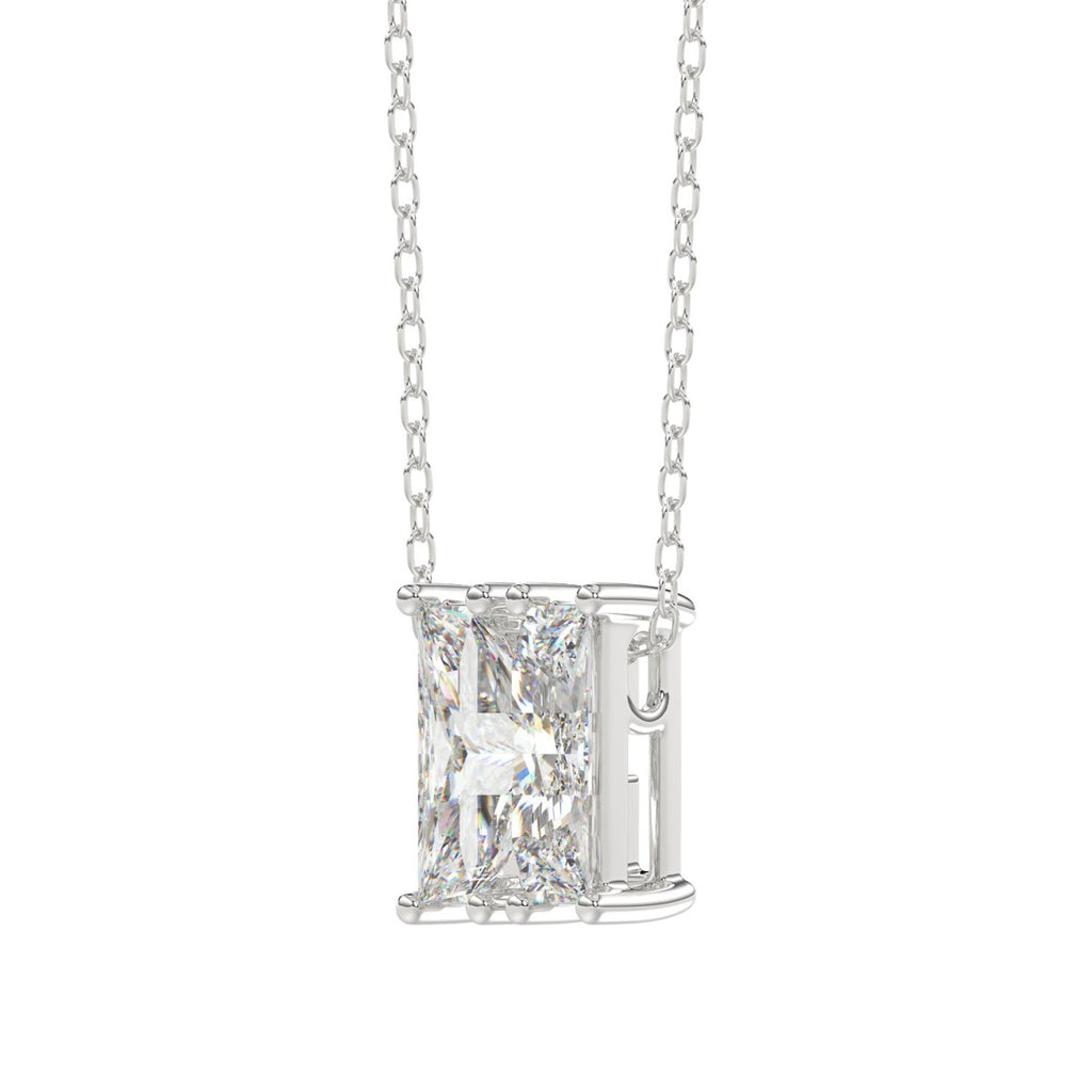 10K White Gold Diamond Initial “H” Pendant 1 1/3CT Fancy Cut Ladies Alphabet Charm with Chain