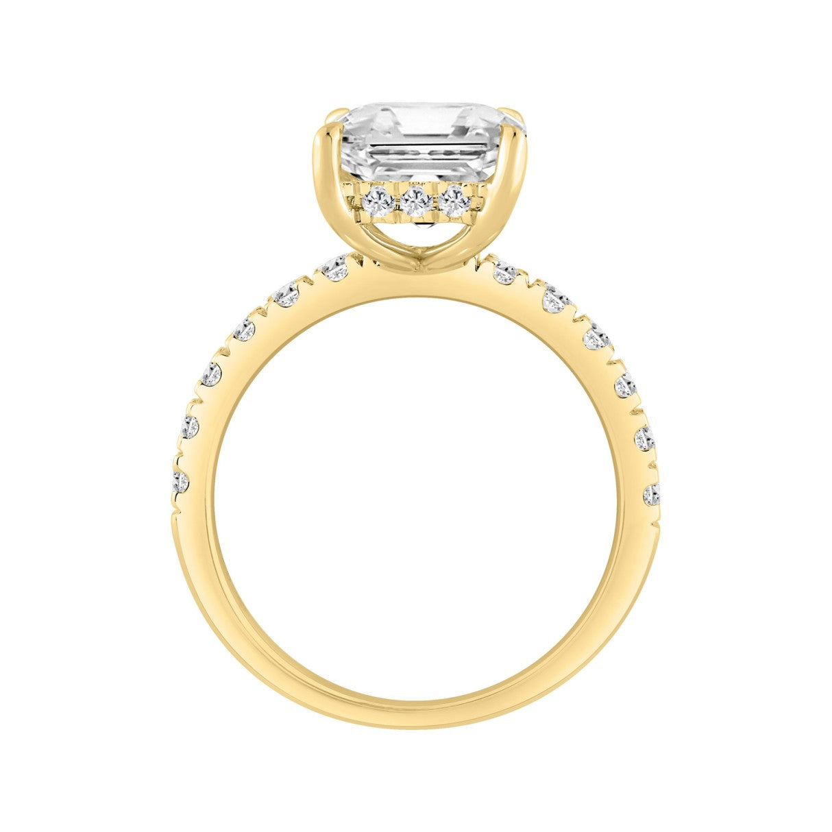 14K YELLOW GOLD 4 3/4CT ROUND/RADIANT DIAMOND LADIES RING (CENTER STONE RADIANT DIAMOND 4CT)