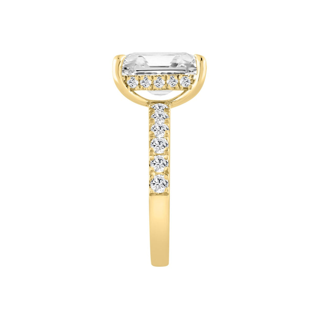 14K YELLOW GOLD 4 3/4CT ROUND/RADIANT DIAMOND LADIES RING (CENTER STONE RADIANT DIAMOND 4CT)
