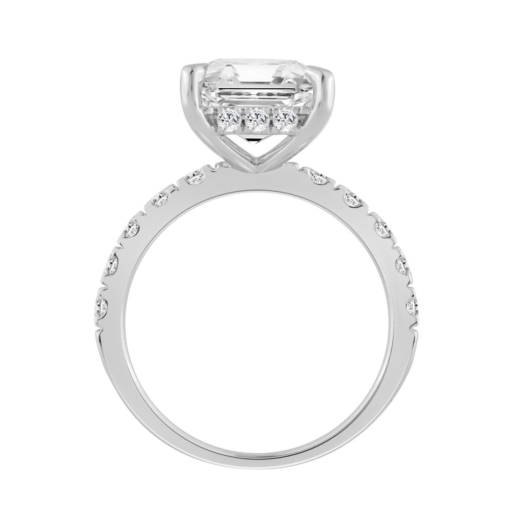 14K WHITE GOLD 6.00CT ROUND/RADIANT DIAMOND LADIES RING (CENTER STONE RADIANT DIAMOND 5CT)