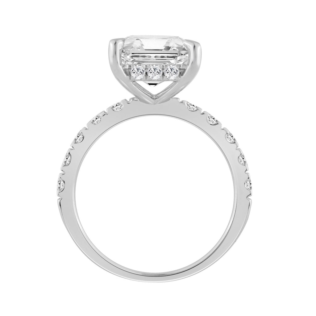 14K WHITE GOLD 6.00CT ROUND/RADIANT DIAMOND LADIES RING (CENTER STONE RADIANT DIAMOND 5CT)