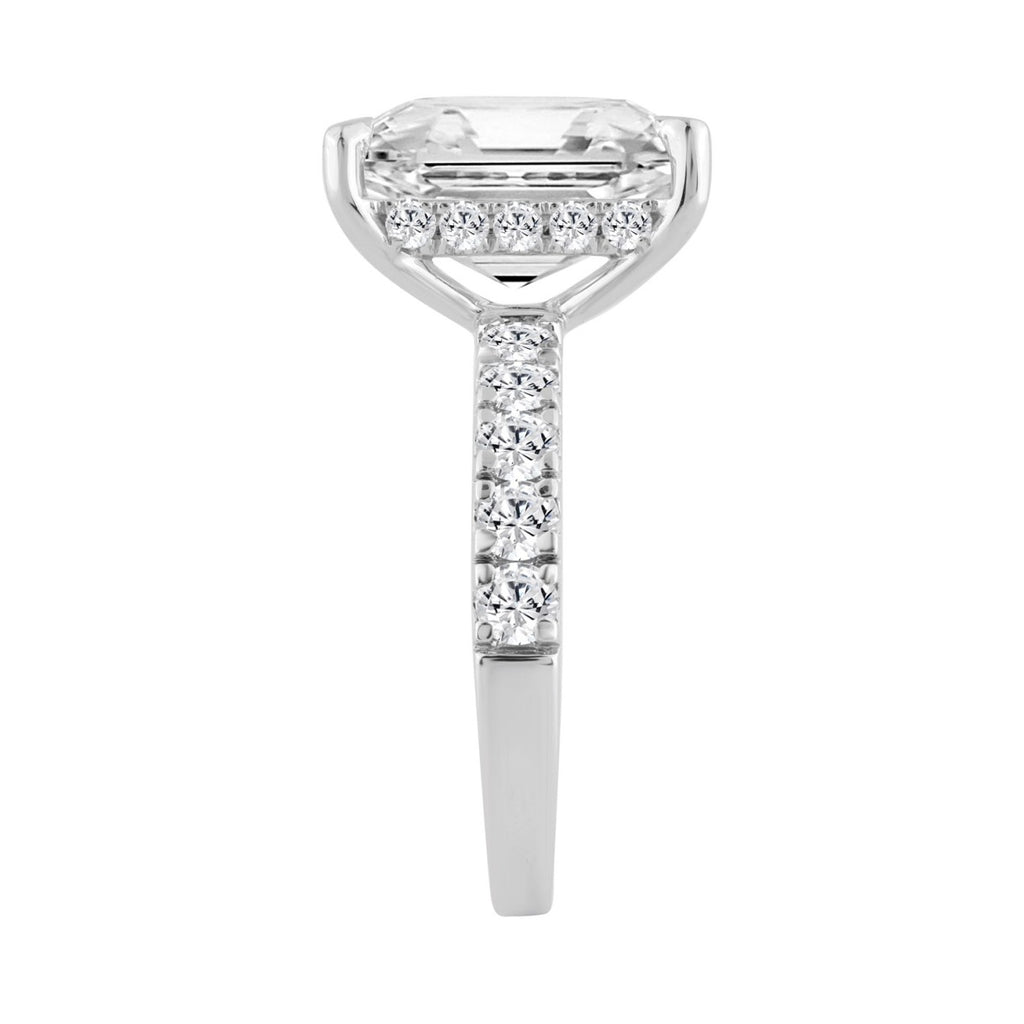 14K WHITE GOLD 6.00CT ROUND/RADIANT DIAMOND LADIES RING (CENTER STONE RADIANT DIAMOND 5CT)