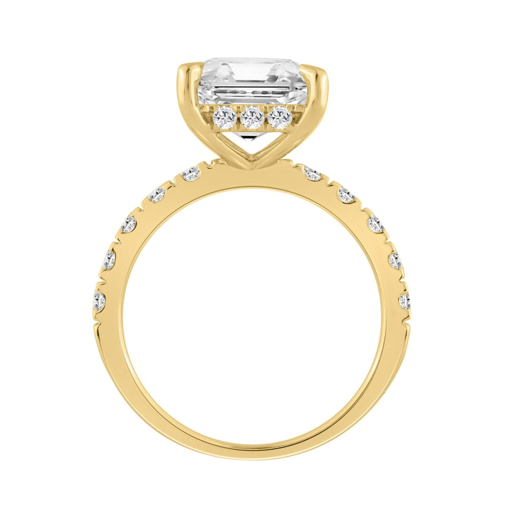 14K YELLOW GOLD 6.00CT ROUND/RADIANT DIAMOND LADIES RING (CENTER STONE RADIANT DIAMOND 5CT)