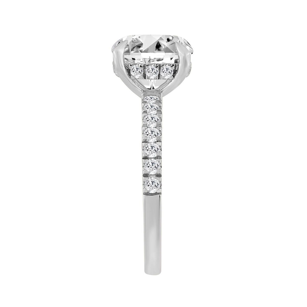 14K WHITE GOLD 4 3/4CT ROUND DIAMOND LADIES RING (CENTER STONE ROUND DIAMOND 4.00CT)