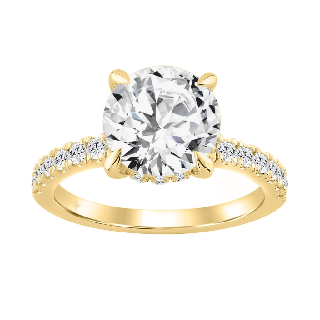 14K YELLOW GOLD 4 3/4CT ROUND DIAMOND LADIES RING (CENTER STONE ROUND DIAMOND 4.00CT)