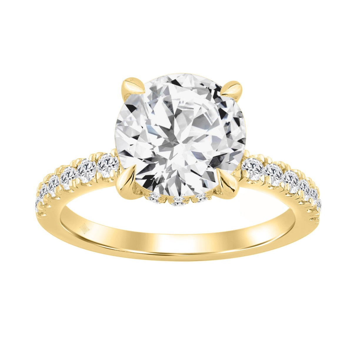 14K YELLOW GOLD 4 3/4CT ROUND DIAMOND LADIES RING (CENTER STONE ROUND DIAMOND 4.00CT)