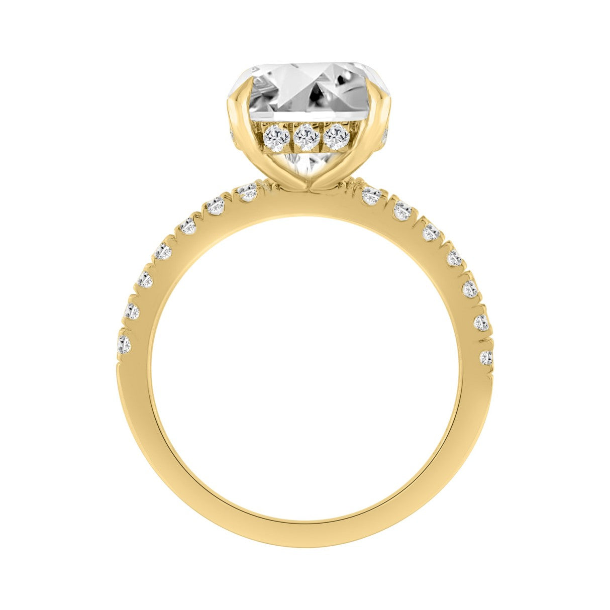 14K YELLOW GOLD 4 3/4CT ROUND DIAMOND LADIES RING (CENTER STONE ROUND DIAMOND 4.00CT)