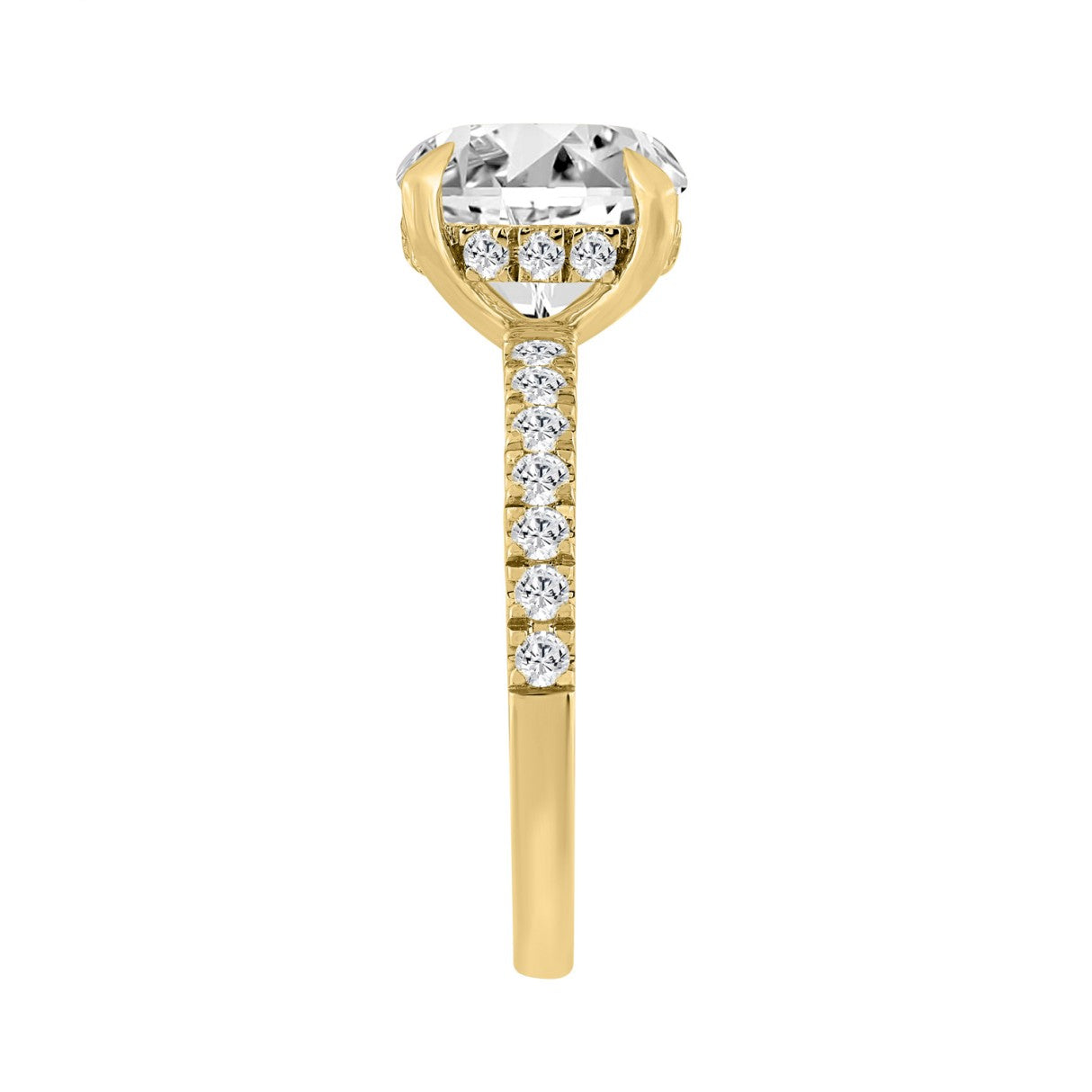 14K YELLOW GOLD 4 3/4CT ROUND DIAMOND LADIES RING (CENTER STONE ROUND DIAMOND 4.00CT)
