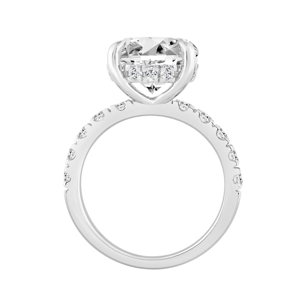14K WHITE GOLD 6.00CT ROUND DIAMOND LADIES RING (CENTER STONE ROUND DIAMOND 5.00CT)