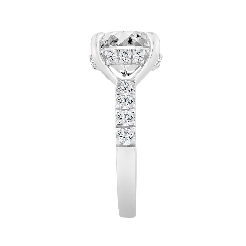 14K WHITE GOLD 6.00CT ROUND DIAMOND LADIES RING (CENTER STONE ROUND DIAMOND 5.00CT)