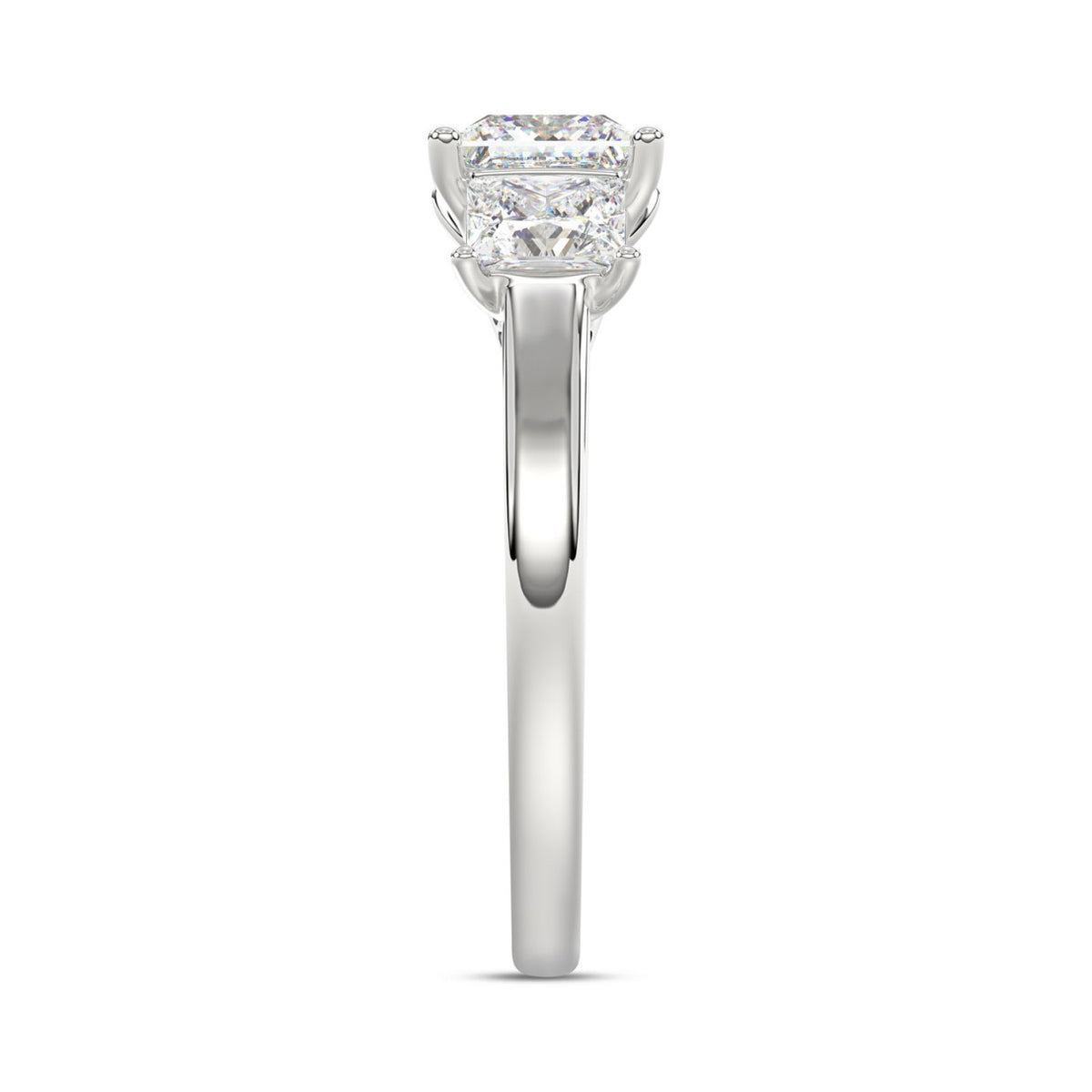 14K WHITE GOLD 2 1/6CT PRINCESS DIAMOND LADIES RING (CENTER STONE PRINCESS DIAMOND 1CT)