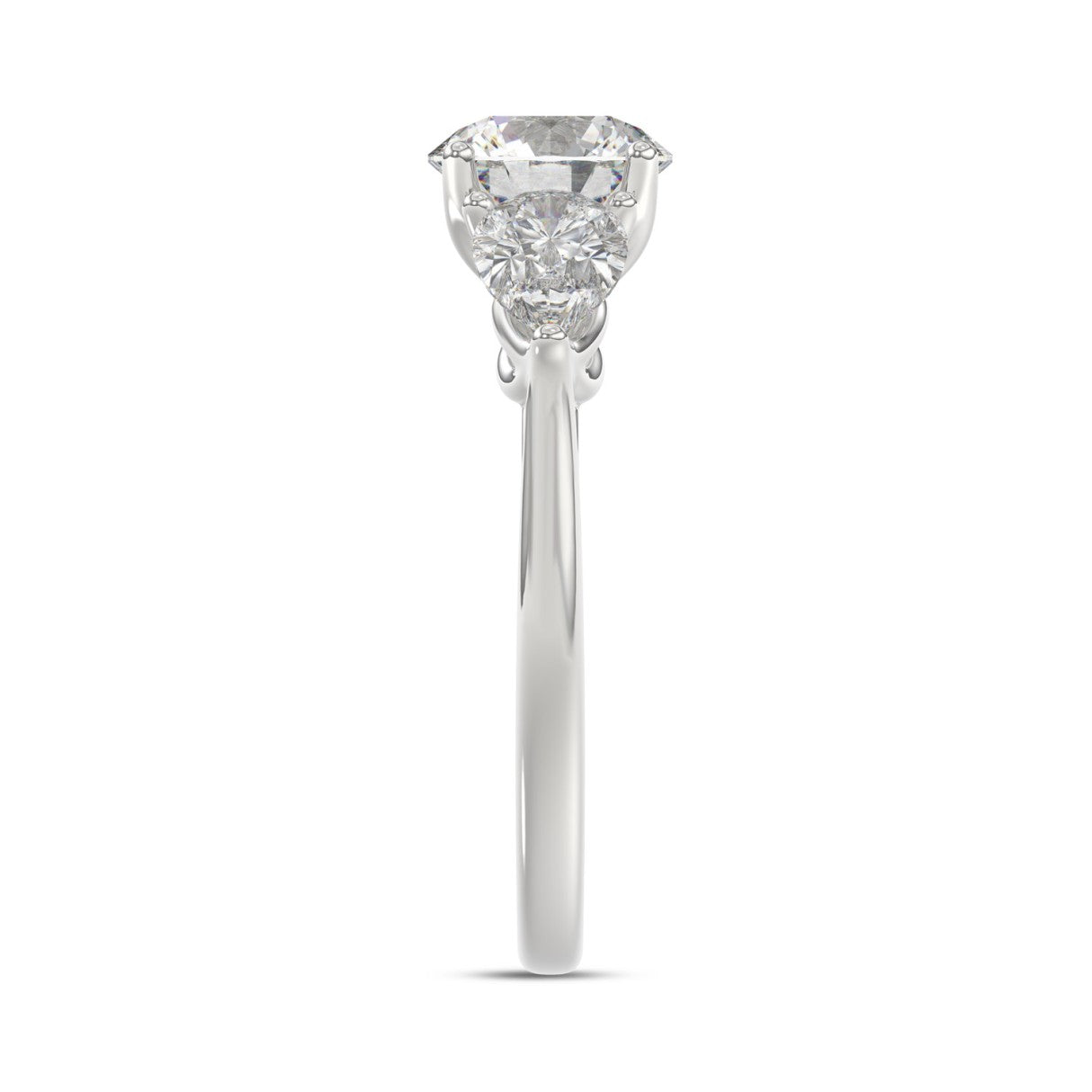14K WHITE GOLD 2 1/3CT ROUND/PEAR DIAMOND LADIES RING (CENTER STONE ROUND DIAMOND 1 1/4CT)
