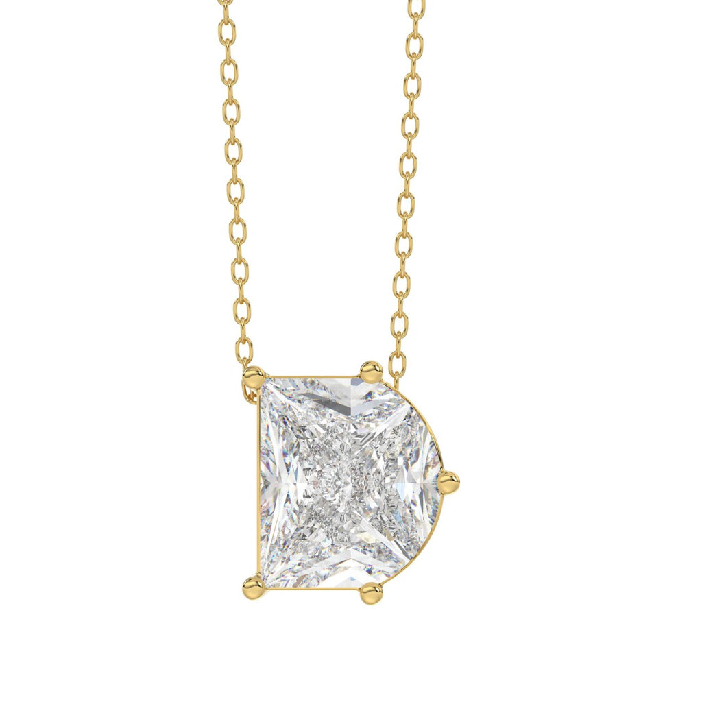 14K YELLOW GOLD 2 1/3CT FANCY CUT ALPHABET DIAMOND LADIES PENDANT WITH CHAIN