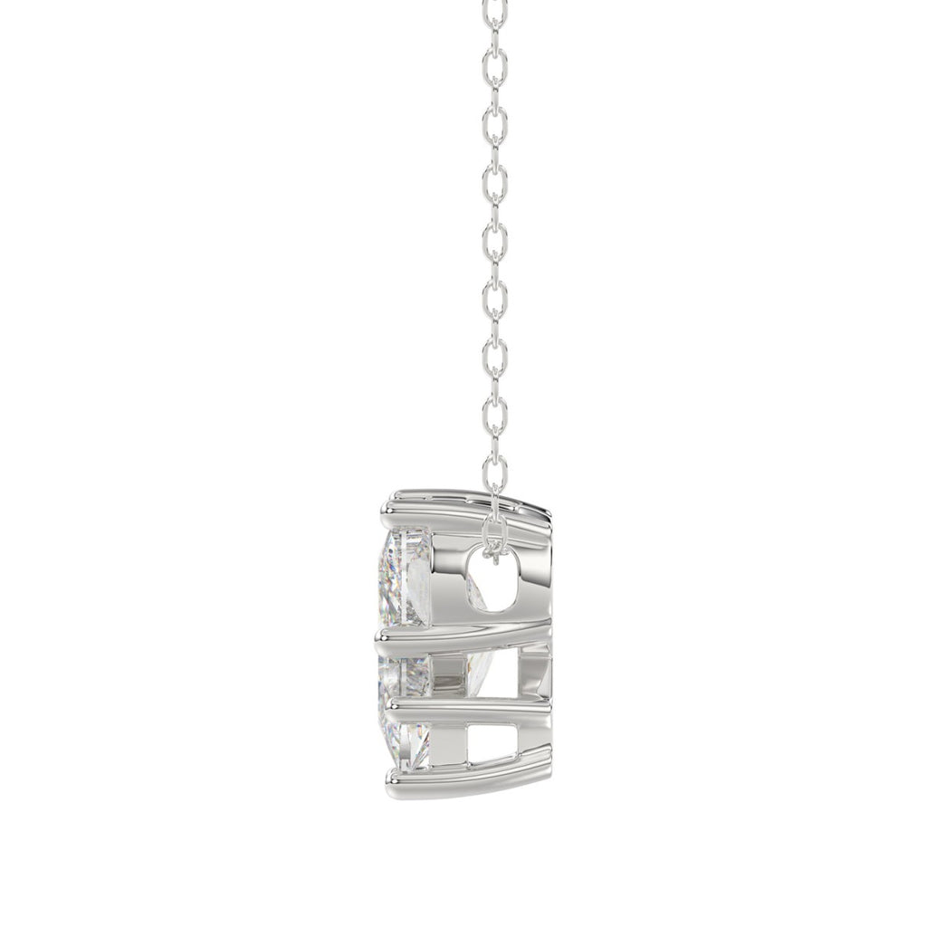14K WHITE GOLD 1 5/8CT FANCY CUT ALPHABET DIAMOND LADIES PENDANT WITH CHAIN