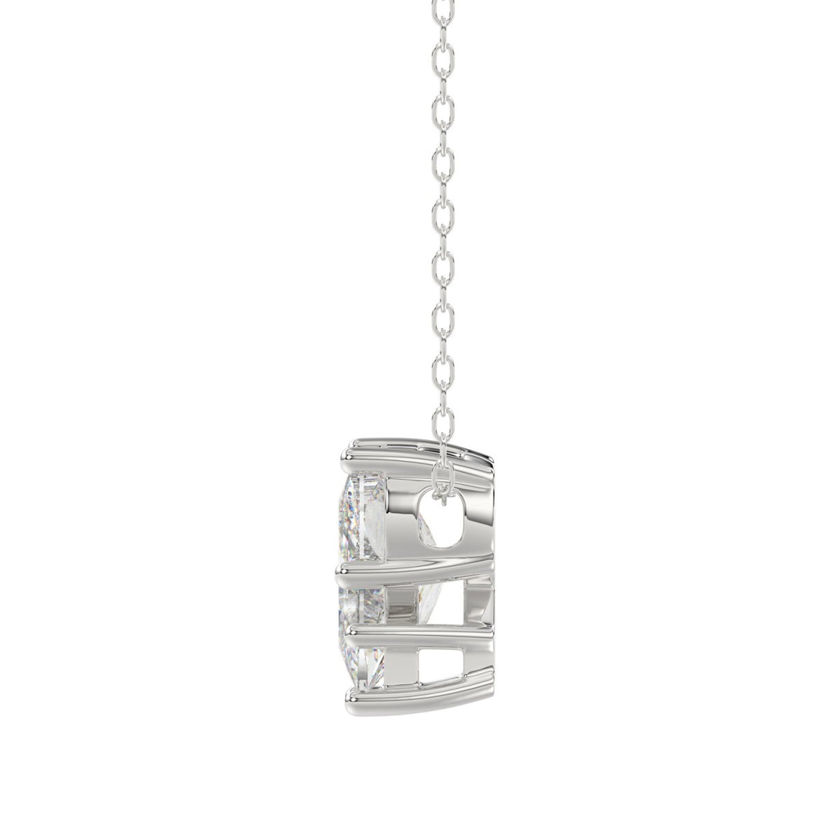 14K WHITE GOLD 1 5/8CT FANCY CUT ALPHABET DIAMOND LADIES PENDANT WITH CHAIN