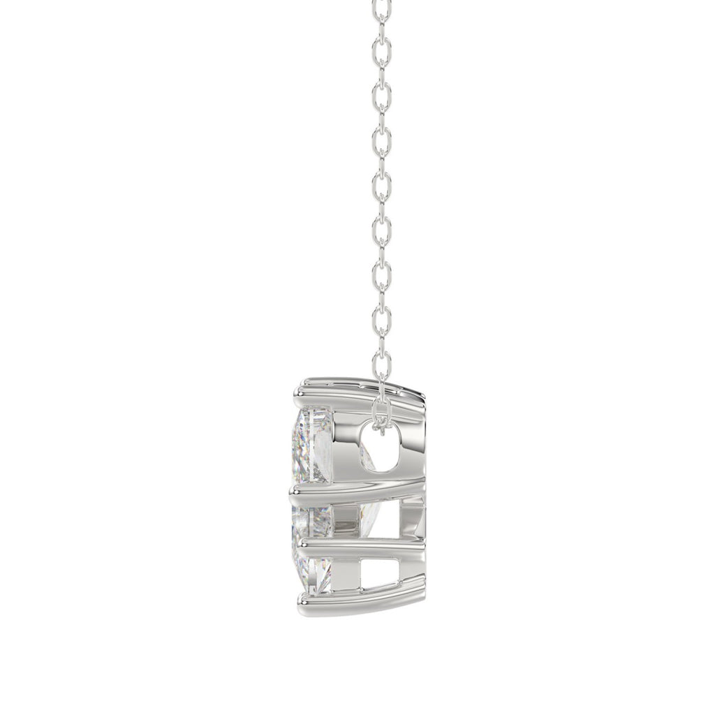 14K WHITE GOLD 1 5/8CT FANCY CUT ALPHABET DIAMOND LADIES PENDANT WITH CHAIN