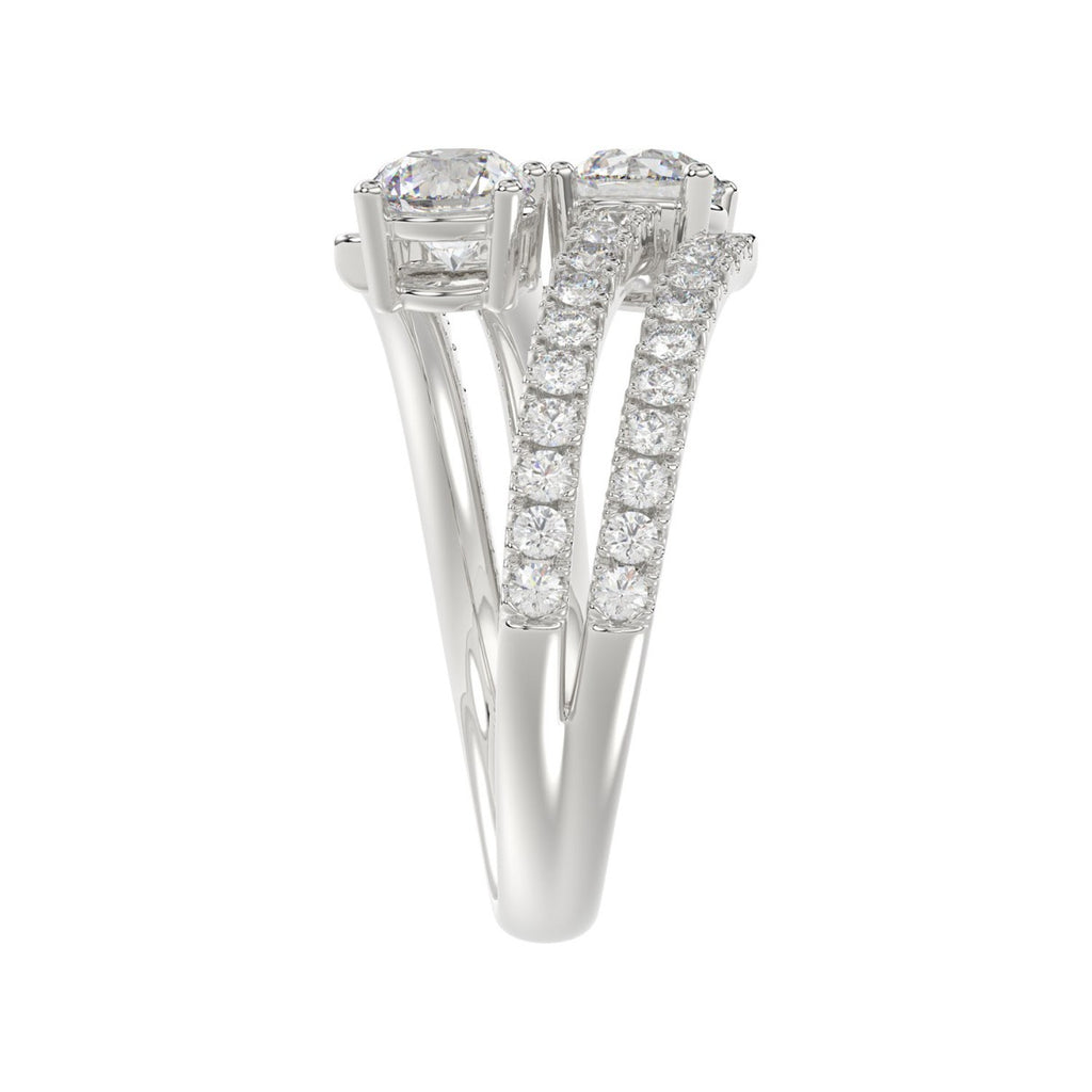 14K WHITE GOLD 1 1/2CT ROUND DIAMOND LADIES RING (CENTER STONE ROUND DIAMOND 2CT)