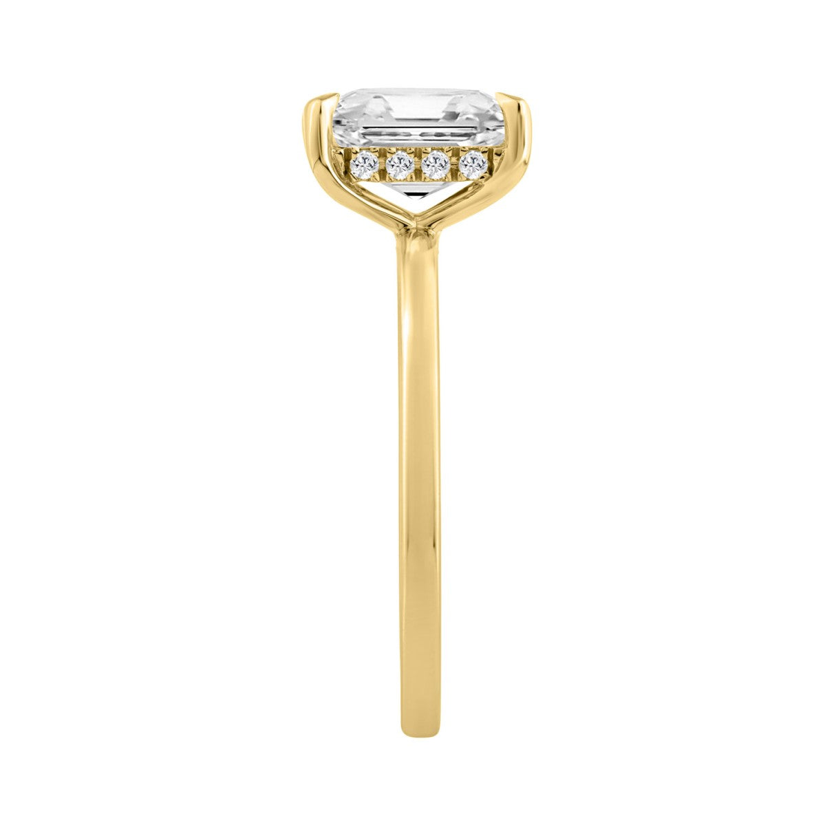 14K YELLOW GOLD 2.00CT ROUND/EMERALD DIAMOND LADIES RING (CENTER STONE EMERALD DIAMOND 2CT)