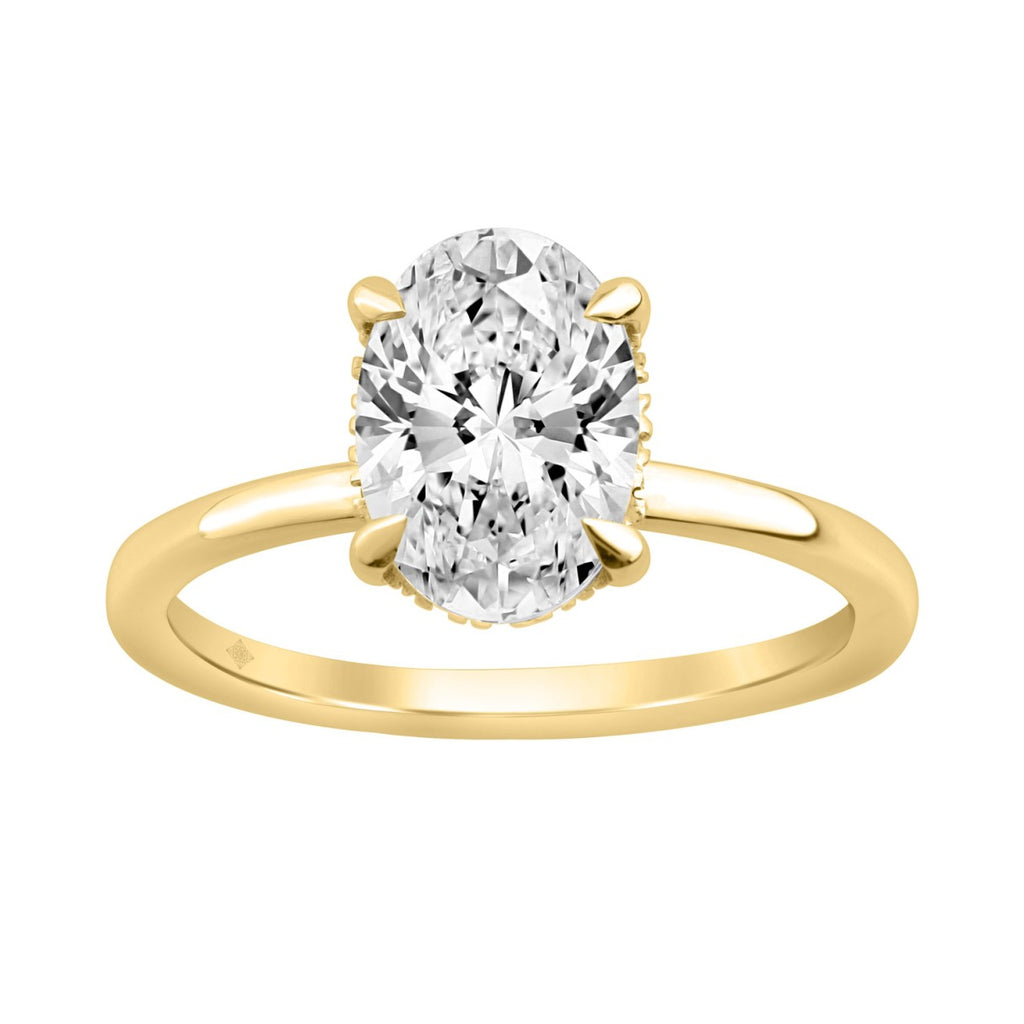 14K YELLOW GOLD 2.00CT OVAL/ROUND DIAMOND LADIES RING (CENTER STONE OVAL DIAMOND 2CT)