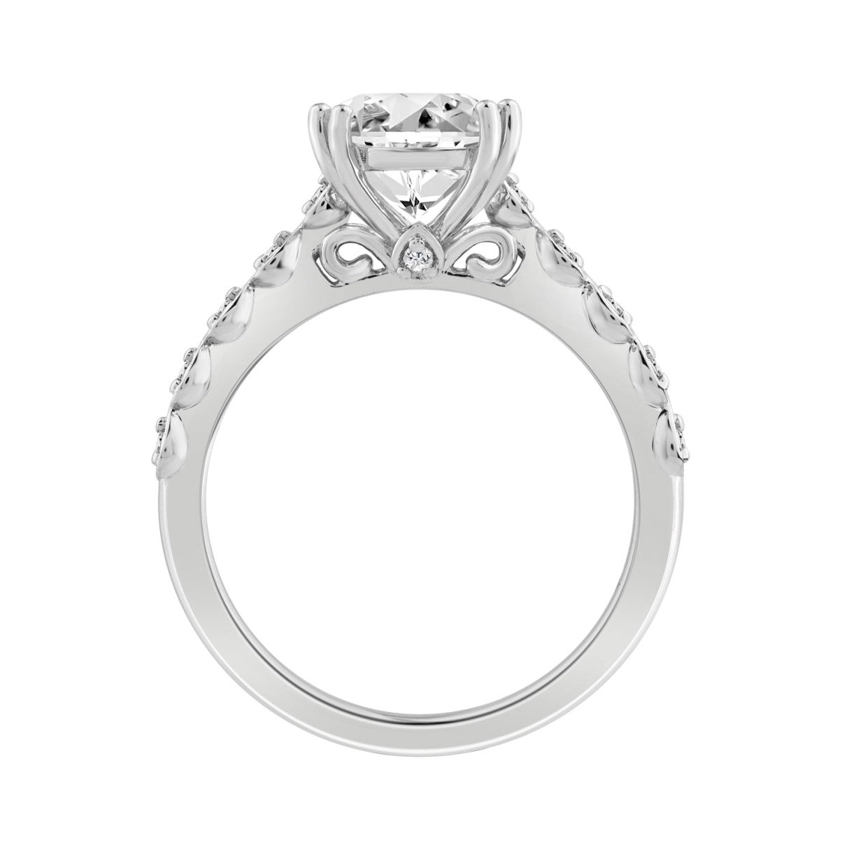 14K WHITE GOLD 3.00CT ROUND/OVAL DIAMOND LADIES RING (CENTER STONE OVAL DIAMOND 3CT)