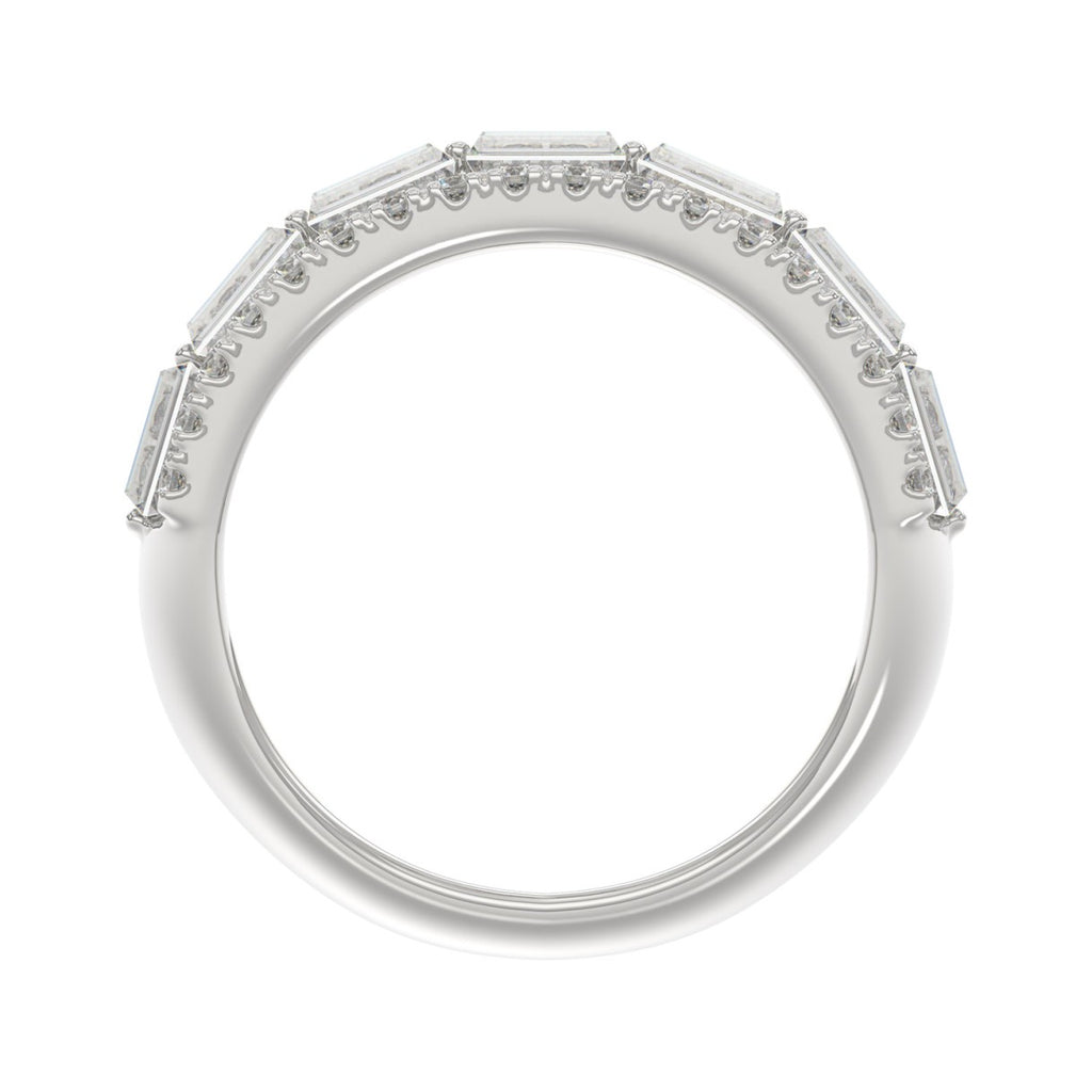 14K WHITE GOLD 1 1/4CT ROUND/BAGUETTE DIAMOND LADIES BAND