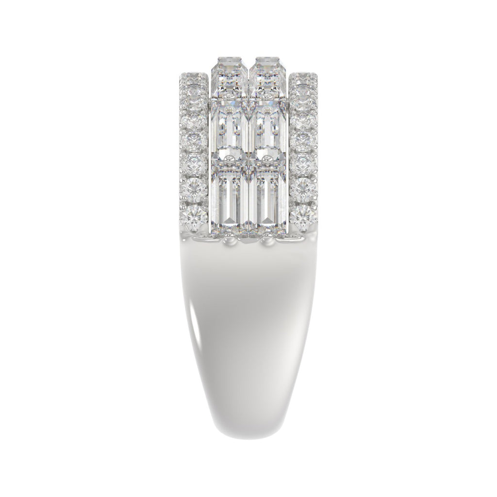 14K WHITE GOLD 1 1/4CT ROUND/BAGUETTE DIAMOND LADIES BAND