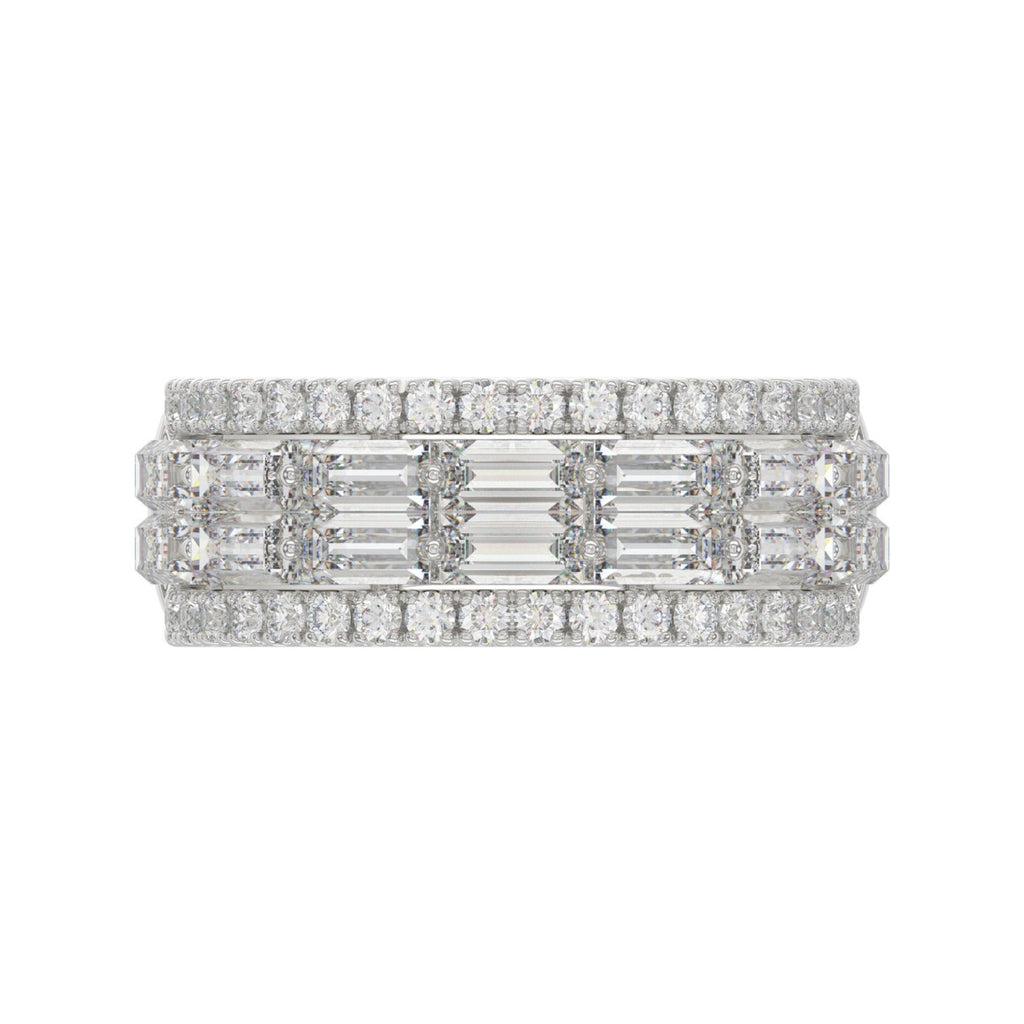 14K WHITE GOLD 1 1/4CT ROUND/BAGUETTE DIAMOND LADIES BAND