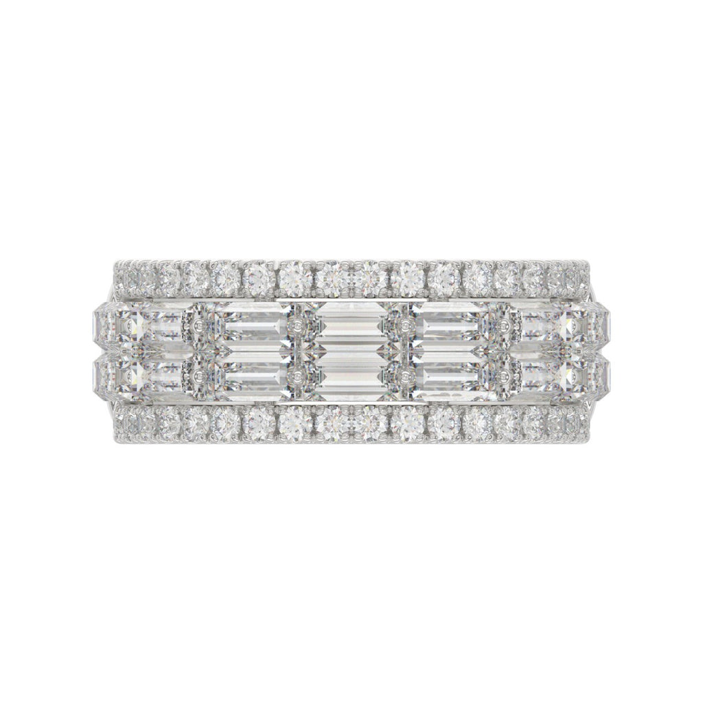 14K WHITE GOLD 1 1/4CT ROUND/BAGUETTE DIAMOND LADIES BAND