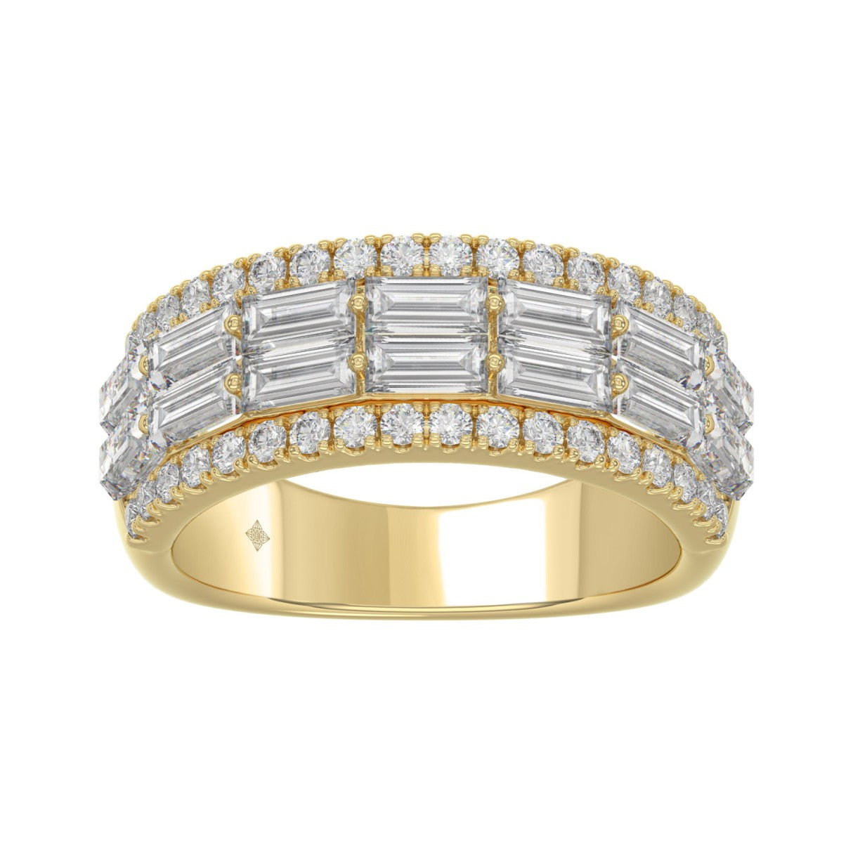 14K YELLOW GOLD 1 1/4CT ROUND/BAGUETTE DIAMOND LADIES BAND