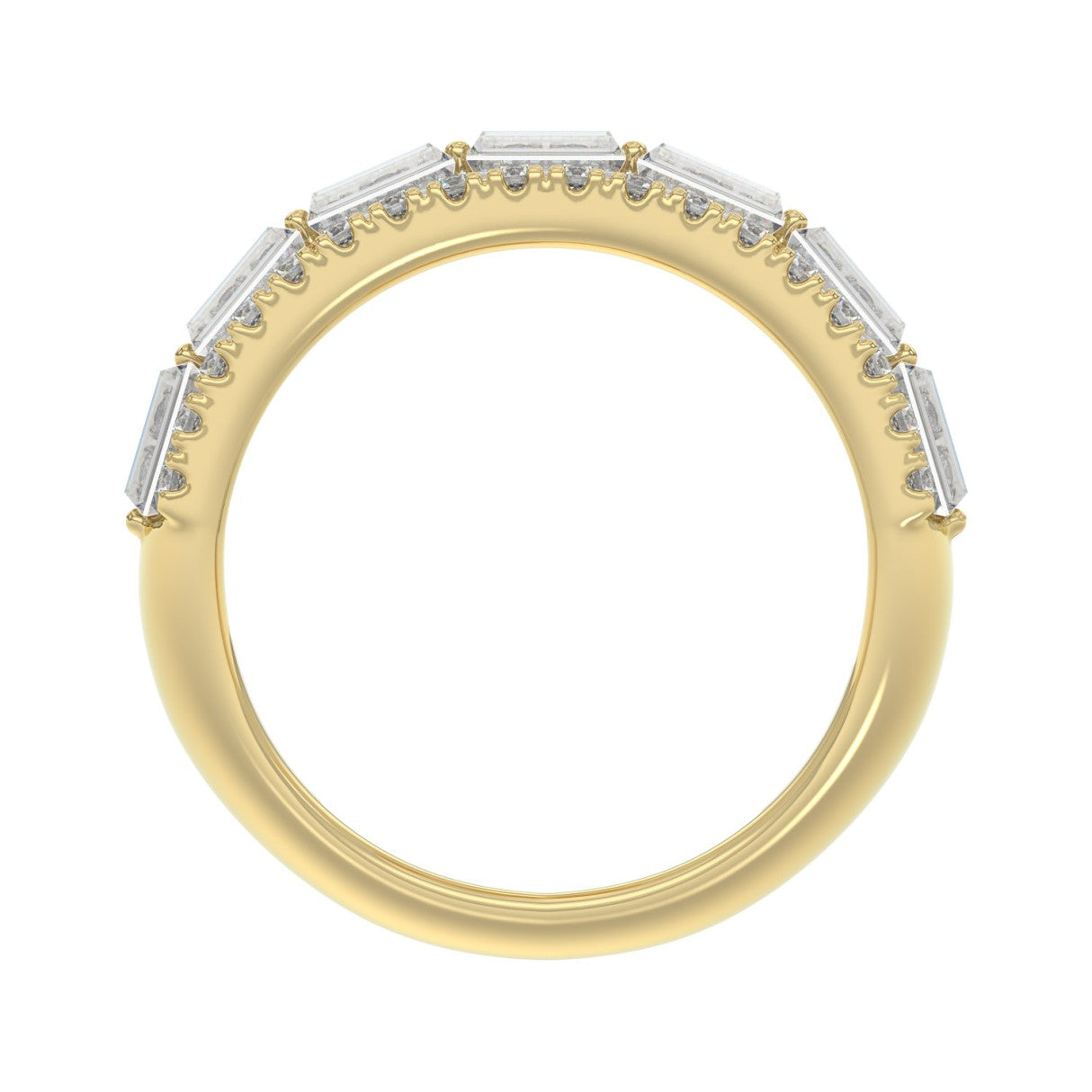 14K YELLOW GOLD 1 1/4CT ROUND/BAGUETTE DIAMOND LADIES BAND