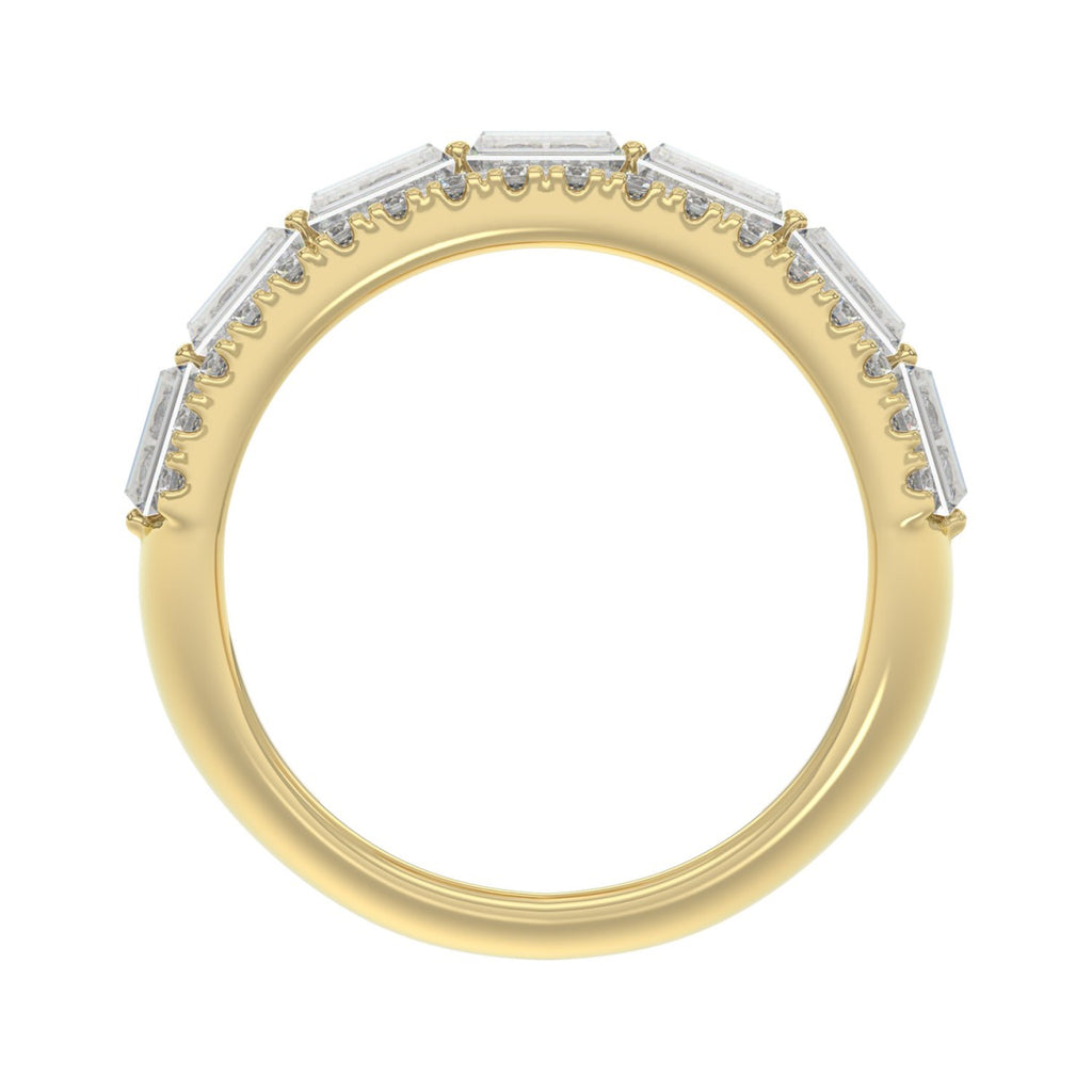 14K YELLOW GOLD 1 1/4CT ROUND/BAGUETTE DIAMOND LADIES BAND