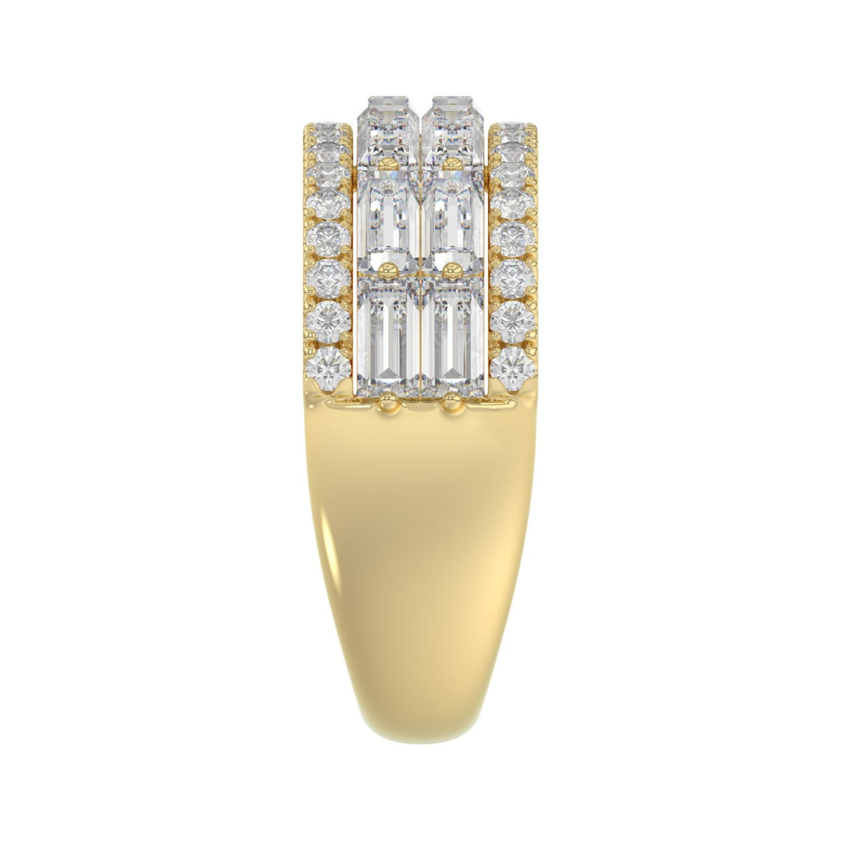 14K YELLOW GOLD 1 1/4CT ROUND/BAGUETTE DIAMOND LADIES BAND