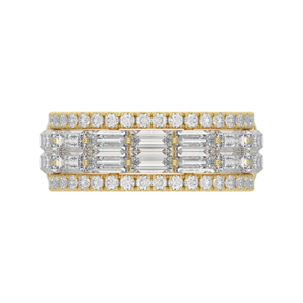 14K YELLOW GOLD 1 1/4CT ROUND/BAGUETTE DIAMOND LADIES BAND